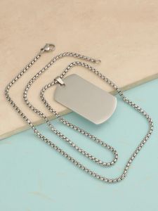 Pendant Necklaces 10Pcs 22 39mm Tag Necklace For Men Military Army Nameplate Blank Mirror Polished Stainless Steel Jewelry Accessories