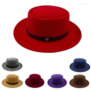 Berets Porkpie Chapéus para Homens Fedoras Jazz Cavalheiro Flat Top Hat Panamá Moda Sombrero Hombre Chapeu Masculino Vintage Business