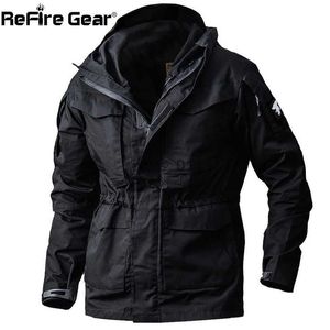 Jackor Refire Gear Army Field Tactical Men vattentät rip-stop camouflage Militärjackor Autumn Multi-Pockets Windbreaker Coat YQ231025