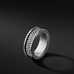 DY Ring Designer Classic Jewelry Mode-Charm-Schmuck Dy meistverkaufter Einzelartikel mit dreireihigem Diamanten, neuem, einfachem und beliebtem Ringschmuck aus reinem Silber, Weihnachtsgeschenk