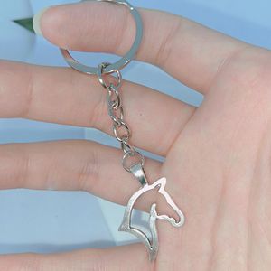 Hot Selling Best Friend Hollowed Out Animal Horse Head Keychain som Gift Keyring