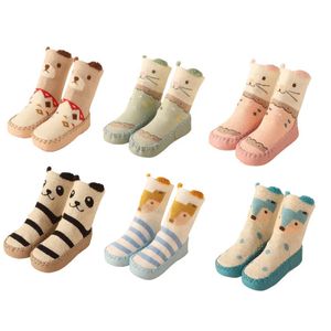 Kids Socks born Girls Boys Cute Toddler Shoes Winter Baby Cartoon Animal Floor with Rubber Soft Anti Slip Sole Infant Stuff 231025