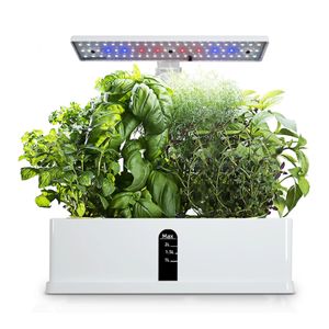 Plantadores 1W Sistema de cultivo hidropônico automático inteligente Cultivo sem solo de pequenos vasos de flores com luz LED para cozinha doméstica