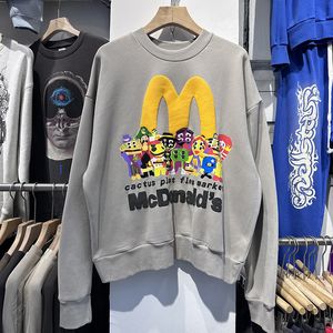 Gerçek resimler pamuklu erkek kadın kadın sweatshirt sokak giysisi baskılı kazak sweatshirt vintage