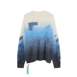 Off Maglione bianco OW Autunno e inverno Designer Graffiti Pullover Stampato Moda Uomo Maglione casual in cotone Maglione di lusso Hip Hop Street Apparel Taglia USA S-XL 386