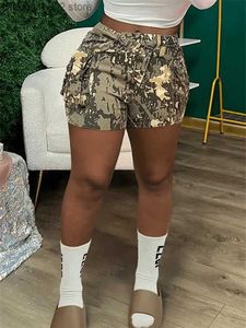 Damen Shorts 2023 Streetwear Sommer Shorts Frauen Taschen Cargo Kurze Hosen y2k Hohe Taille Lässige Camouflage Shorts Großhandel Damen T231025