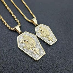 Anhänger Halsketten männliche Amulettägyptin Ankh Crucifix Anhänger Edelstahl Symbol des Lebens Kreuz für Männer Frauen Steinschmuck267h