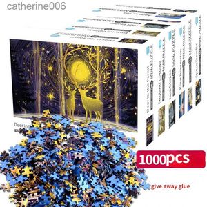 Bulmaca Bulma Bulma Yaratıcılık Oyuncaklar 1000 PCS/SET JIGAW BULCHZLES Dünya Van Gogh Yağlı Boya Yetişkin Çocuklar DIY JigSawl231025