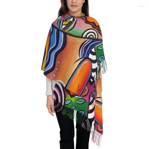 Etniska kläder Pablo Picasso Tassel Scarf Women Soft Shawls Wraps Female Winter Fall Scarves