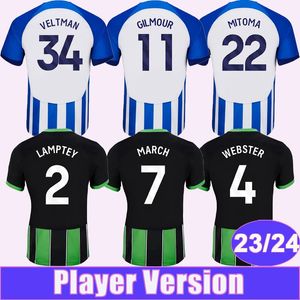 23 24 Gilmour Men Player Verion Soccer Jerey Mitoma Veltman Lamptey Webster Milner March Dahoud Enciso Home Away Football Shirt