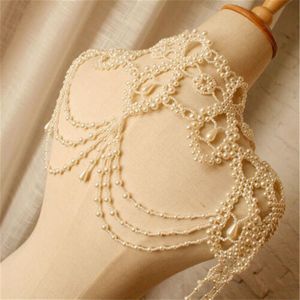 Wedding Bridal Pearls Wrap Shoulder Necklace Full Body Chain Jewelry Princess Handmade Dress Accessories Luxury Fashion Necklace W328Z