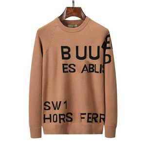 Tasarımcı Sonbahar Lüks Nakış Erkekler Sweater Giyim kazak İnce Fit Örgü Günlük Sweatshirt Geometrisi Patchwork Renk Baskı Erkek Moda Yünlü Yünlü Jumper