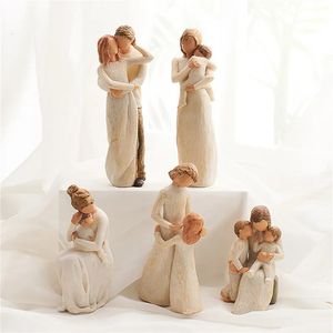 Juldekorationer Nordisk stil kärlek Family Harts Staty Figur Figurin Ornament Happy Time Home Wedding Decoration Hantverk Möbler Skulptur 231025