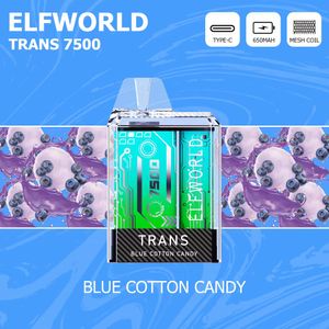 Elf World Trans Transparent Crystal Shell Vape 7500 Puffs Djeńskie Vapes BAS Hurtowe