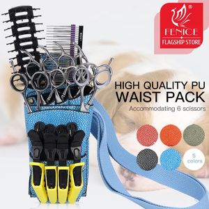 Hair Salon Fenice PU Leather Rivet Pet Scissor Bag Clips Bag Hairdressing Barber Scissor Holster Pouch Holder Case with Waist Shoulder Belt 231025