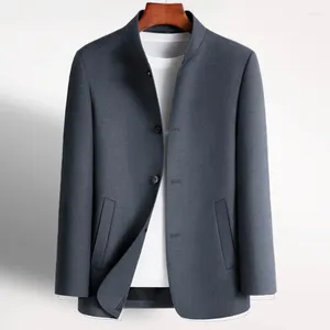 Mäns kostymer 2023- Fashion Gentleman Trend Casual Solid Color Slim Business Zhongshan Suit Korean version Stand Collar Blazer