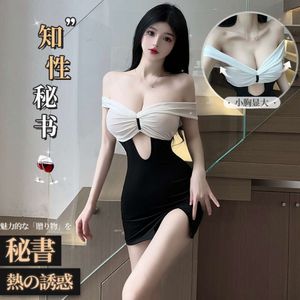 Cosplay sexy escritório olhar pornô mulher traje desejo cosplay secretário feminino lingerie mini vestido rpg jogos frete grátis