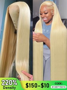 30 40 cali 613 miodowa blondynka 13x4 koronkowe przednie ludzkie peruki włosy kolor prosto 250 gęstość 13x6 HD przezroczystą perukę czołową dla kobiet 231024