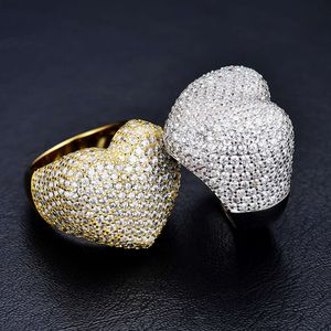 Jr07 Abiding Wholesale Price Jewelry 925 Sterling Silver Heart Design Diamond Moissanite Hip Hop Iced Out Ring for Men