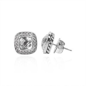 Dy Designer Classic Jewelry Fashion Charm Dy AAA مماثلة David Square 7mm Petite Earit Earit