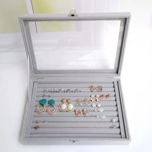 Caixas de jóias 1 PC Caixa de Armazenamento Atacado Home Display com Colar Coberto Anel Organizador 231025