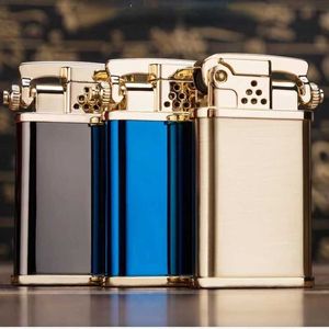 Lighters Zorro Good-looking Genuine One-button Ignition Brass Kerosene Lighter with Anti-misstarting Device Cigarette Gift Gadget Cool
