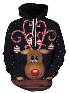 Felpe con cappuccio personalizzate Felpe con cappuccio Deer snows Felpa con cappuccio da uomo Maglione con cappuccio natalizio Maglione casual ampio da donna con stampa digitale 3D