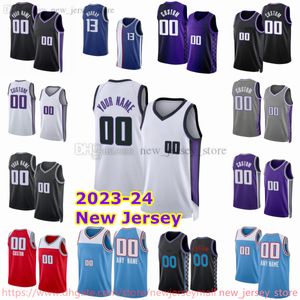 Maglia da basket personalizzata 2024 New City stampata De'Aaron 5 Fox 13 Keegan Murray 15 Davion Mitchell 17 Kessler Edwards 0 Malik Monk 23 Keon Ellis 9 Kevin Huerter Lyles