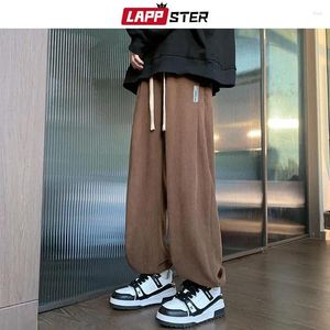 Herrbyxor corduroy y2k streetwear sweatpants overalls svart baggy casual harajuku svett koreanska mode joggers träning