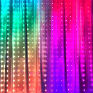 Juldekorationer Musik RGB Dream Colorful Curtain Light LED String Bluetooth Tuya SAMRT WIFI USB FESTOON Fairy Lights Decor Led Garland 231025