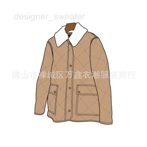 Jackets feminino Designer Diamond Diamond Quilted Wool Collar Lapeel Cotton Coat Chenk