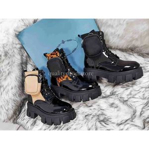 rois boots Designer Men Women boots High Quality for Ankle Boot Nylon Military Inspired Combat Bouch Attached Knight with Bag Nylon Pouch Combat Boot 35-45