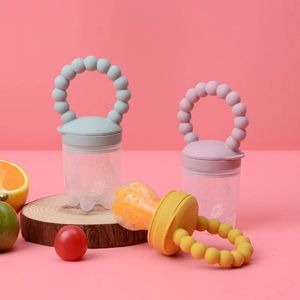 Other Baby Feeding Silicone Fruit Feeder with Cover Food Vegetable Supplement Soother Infant Nibber Teether Tableware 231025