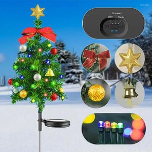 2pcs Güneş Noel Ağacı Işıkları Açık Suya Dönemli Noel Bahçesi için Pisik Dekorasyonlar Çim Bahçesi