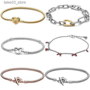 Charm Bracelets Fit Original PA DOR Charm 2023 S925 Sterling Silver Love Me Chain Link O-ring Studs Women's Bracelet Women's Diy Jewelry Q231025