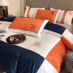 Bedding Designer Bedding Sets Home Decor Light Luxury High-end Pure Cotton Four-piece Set Of Big Brand Advanced Sense Of Fashion Brand All Cotton Bedding Bed Hat Model