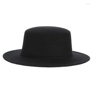 Berretti Inverno Autunno Imitazione Lana Donna Uomo Donna Fedora Top Jazz Berretti rotondi europei americani Cappelli a bombetta Feminino Gorra Berretti Wend22