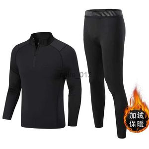 Men's Thermal Underwear Winter Set Fleece Compression Long Sleeve Shirt Warm Bottom 2 Piece Kids Jogging Sweat Suit YQ231025