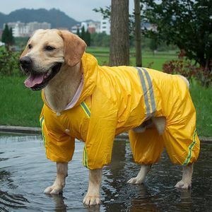 Hundebekleidung 2023 Verkauf von Haustier-Regenmantel, All-Inclusive, wasserdicht, winddicht, atmungsaktiv, Sicherheitsoverall, reflektierend, für mittelgroße und große Welpen