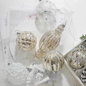 Juldekorationer vit julboll champagne glas boll julprydnader år hängande bauble hängen jul trädtekor adornos navida 231024