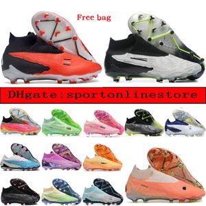 Saco de presente Mens Botas de Futebol de Tornozelo Alto Phantom GX Elite FG Firm Ground Cleats Phantom GT2 Neymar ACC Ghost Soccer Shoes Top Outdoor Trainers scarpe da calcio