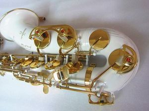 Tenorsaxofon T-992 Vit högkvalitativ sax B Flat Sax Spela professionellt stycke Musik Vit guldnyckel Saxofon med fall