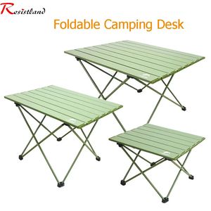 Camp Furniture Folding Camping Table Outdoor BBQ Backpacking Aluminum Alloy Portable Durable Barbecue Desk Furniture Computer Lightweight 231024