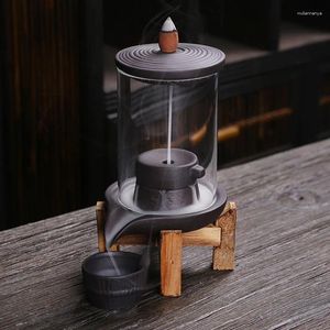 Fragrance Lamps Handmade Ceramic Incense Burner Smoke Waterfall Backflow Living Room Decor Holder Feng Shui Decoration