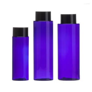 Storage Bottles 100ML 200ML 250ML Empty Cosmetic Container Toner Black Screw Lip Plastic Refillable Travel Blue Packaging 15 Pieces