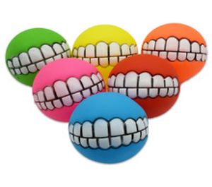 6 kinds of pet toys of different colors 75 cm enamel vocal teeth ball dog training ball toy dog supplies T3I52157775882
