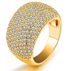 choucong Fashion Jewelry Full Tiny White Sapphire 10KT Yellow Gold Filled CZ Diamond Gemstones Women Wedding Band Ring For Lovers&297S
