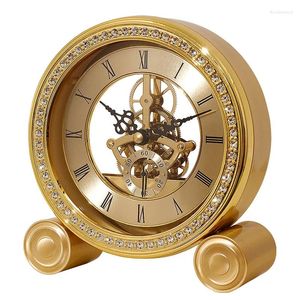 Orologi da tasca Orologio in ottone Luce europea Lusso Moda Creativa Decorazione della tavola del soggiorno