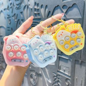 Creative Bear pocket Whack-a-mole game pendant key chain cute cartoon children's puzzle fun small game machine