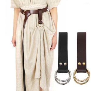 Belts Skirt Corner Hook Strap Medieval Belt Hikes Double Ring Faux Leather Loop Renaissance Accessory For Women's Long Dress